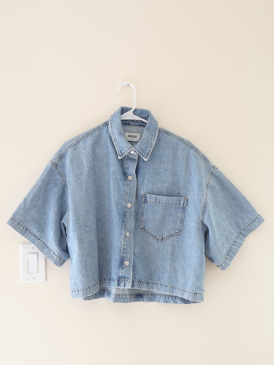 Agolde Tops - Agolde Rona Box Denim Shirt Oversized Cropped Shacket Capsule Wardrobe Indie S